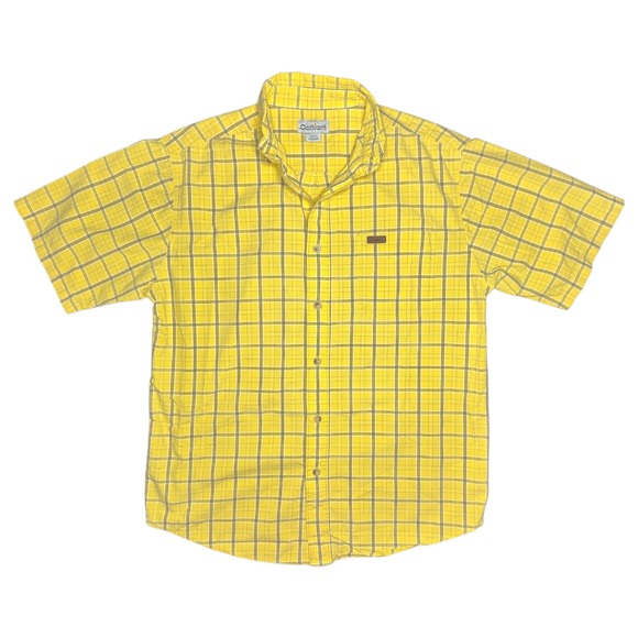 Carhartt Other - Carhartt Mens Medium Yellow Check Plaid Short Sleeve Casual Button Up Shirt S136